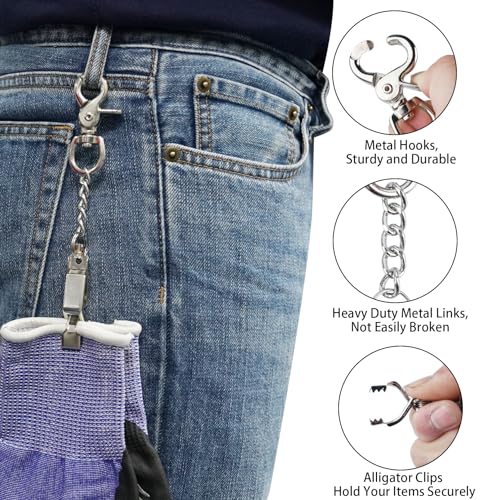 MELOTOUGH Metal Glove Clip for Work Glove Holders Heavy Duty Steel Glove Clips for Tactical,Skiing,Camping,Outdoor Activities