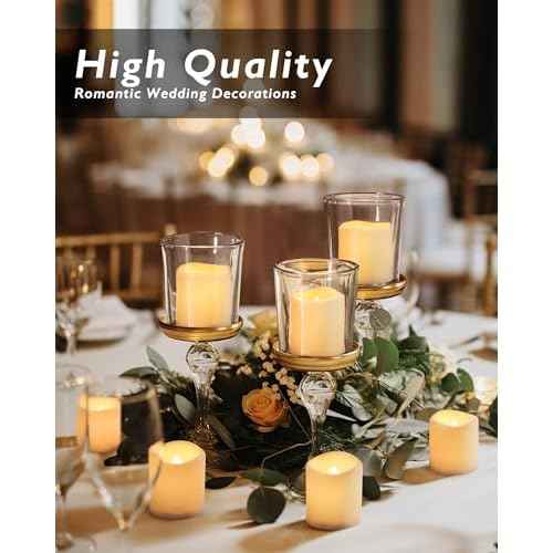 Homemory 24Pack Flickering Flameless Votive Candles,200+Hour Electric Fake Candles,Battery Operated LED Tealight for Wedding,Outdoor,Table,Halloween,Christmas Decor(Warm White,Battery Included)