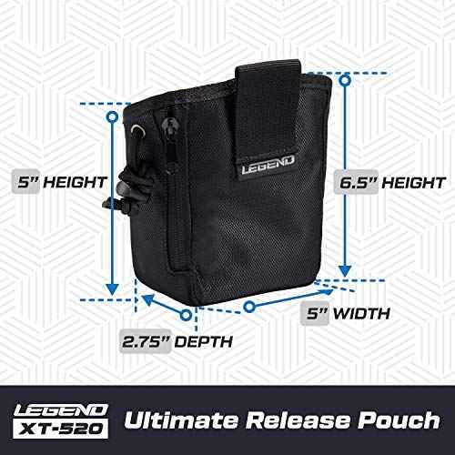 Legend XT520 Quick Release Pouch & Finger Tab Bag | Interior Divider for Better Organization & Storage of Release Aids | Attaches to Standard 2" Belt | Quick Drawstring Closure