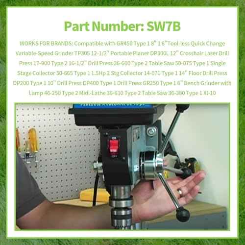 Thaekuns SW7B On-Off Toggle Switch 2 Prong for Table Saws and Drill Press Replaces Black & Decker, Delta/Porter Cable 489105-00, 438010170141 Rigid/Ryobi 46023