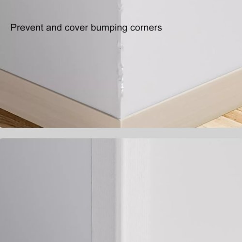 LSJINGS PVC Edge Protection Edge Trim, Indoor Self-Adhesive Corner Trim Strips, Corner Protector Strips to Decorate The Living Room Right Angle Edging(Wood White,4x100cm/1.6x39in)
