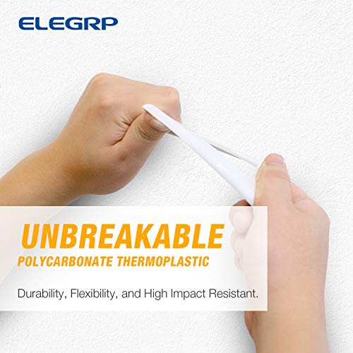 ELEGRP 1-Gang Decorative Wall Plate - Unbreakable Polycarbonate Cover, Glossy White, Pack of 1