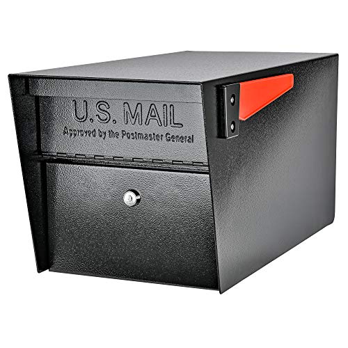 Mail Boss Black Locking Post Mount Mailbox USPS Approved Secure Mailbox