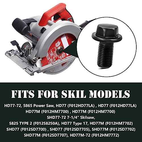 2610000050 Blade Nut Bolt, Circular Saw Replacement for Skil Blade Bolt HD77, HD77-72, HD77M, SHD77, Bosch 1677M, 1677MDT, 1677C-100 Reverse Threaded -Black