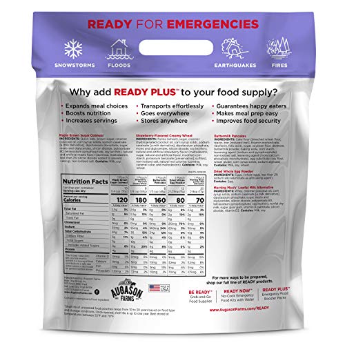 Augason Farms READY PLUS Breakfast Emergency Food Supply | 30-Year Shelf Life