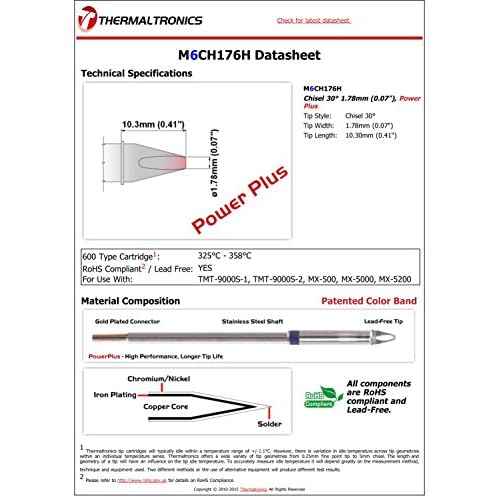 Thermaltronics M6CH176H Chisel 30deg 1.78mm (0.07in), Power Plus