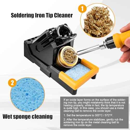 Upgraded Soldering Station Kit - Fast Heating with ESD Safe Design, 5 Replaceable Soldering Iron Tips & 63.5oz Sturdy Construction - for Electronics Repair, DIY & Home Welding