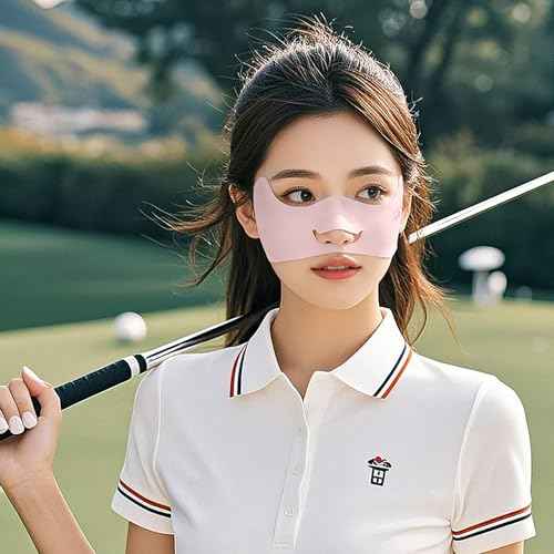 UPF50+ Half Mask,Face Shield,Sun Screen Protector for Face with Adjustable Ear Straps, Golf Visors for Women Golfers