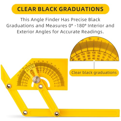 2-Pack Adjustable Protractor Angle Finder with Lock Knob 0°-180°