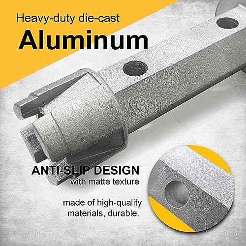 Tub Drain Remover Wrench - Dual Ended for Bath & Shower Drains, Closet Spuds - Heavy Duty Aluminum