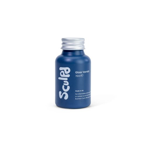 Sculpd Clear Varnish for Air Dry Clay Pottery, Gloss Finish Clear Varnish for Pottery and Acrylic Paint, Create Waterproof Pottery from Home, Colourless Scratch Resistant Varnish, 70ml