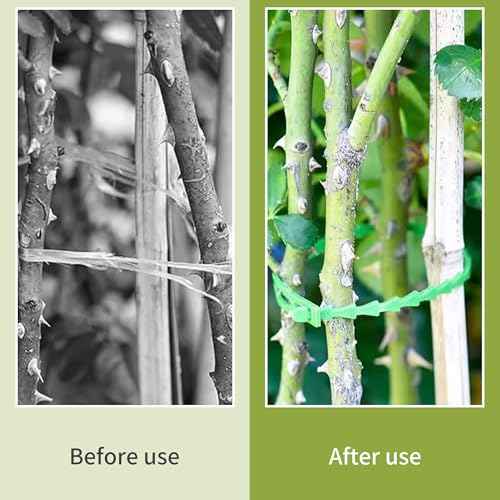 Green Zip Ties, 5 Inch Adjustable Plant Ties, 50PCS Plastic Twist Ties for Outdoor Garden Climbing Plants, Premium Heavy Duty Self-Locking Decoration Tie Wraps Support Tree Shrub Vine
