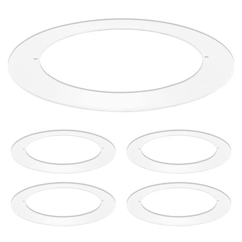 LUXRITE 4 Pack White Goof Trim Ring for 4 Inch Recessed Lights and Ceiling Light Fixtures, Outer Diameter 5.75 Inches, Inner Diameter 4.25 Inches, Metal Construction, Cover Damaged or Messy Ceilings