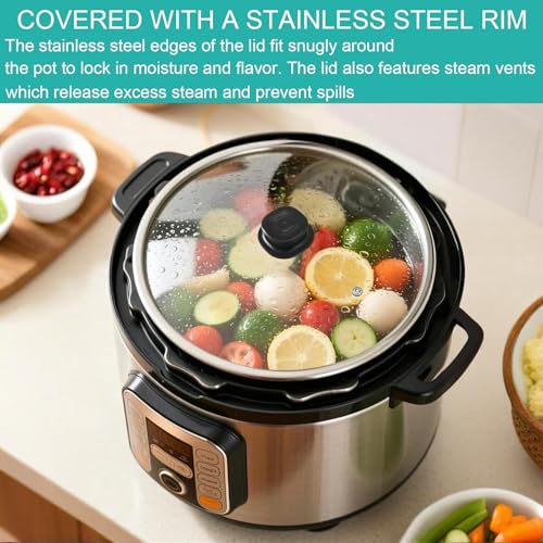 Glass Lid for Instant Pot 5-6 Qt, 9.4 Inch Pot Cover for 6 Quart