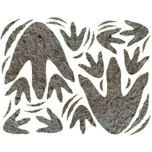 150 Pcs Dinosaur Decor Dinosaur Footprints Wall Decals, Peel and Stick Dinosaur Footprint Stickers, Realistic Dinosaur Footprint Wall Stickers Suitable for Baby Room Bedroom Decoration (Grey 150 Pcs)