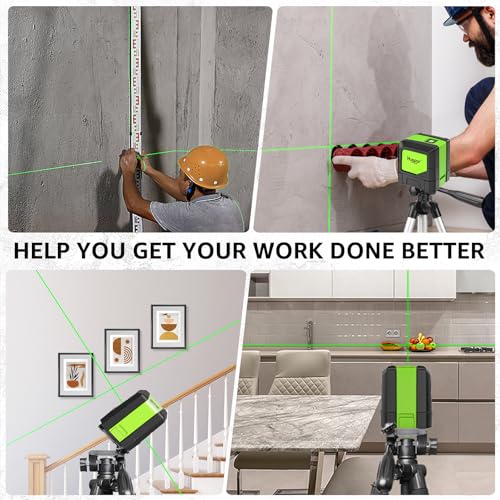 Huepar 9011G Self-Leveling Green Cross Line Laser Level 100Ft Bright Professiona
