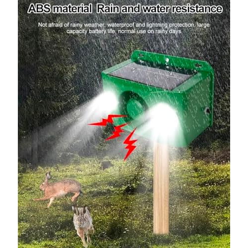 Beast Repellent Solar Warning Lights with Loud Volume, SolarWarningLights 5 Modes with Loud Volume, Solar Lights Outdoor with Alarm for Orchard Farm Barn Yard