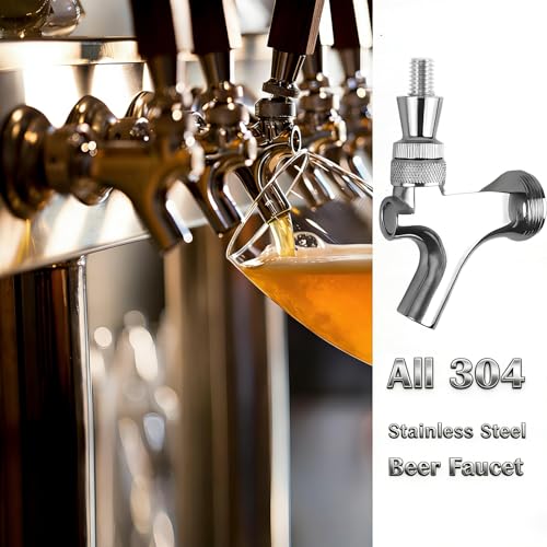 Reyroltay 304 Stainless Steel Beer Tap Kit with Handle, Spout Cover & Cleaning Brush - Variation 1