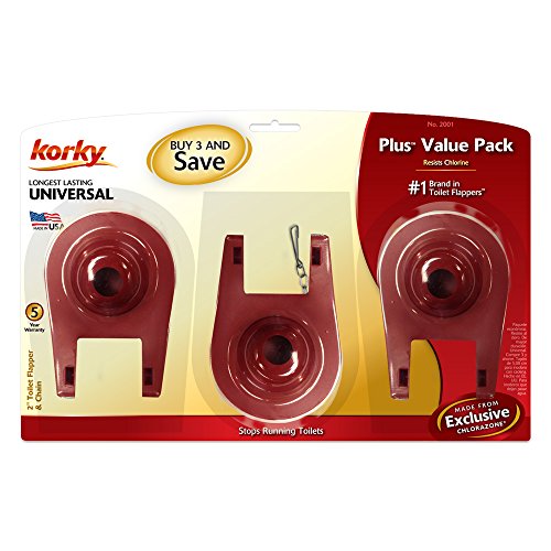 Korky 2-Inch Toilet Flapper - 3 Pack Universal Replacement Seals