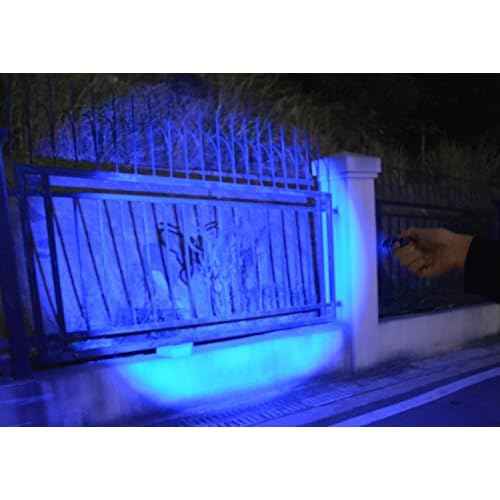 Scalable Blue LED Flashlight, 3 Modes, Long Range Blue Beam, Night Fishing & Outdoor Activities - Black