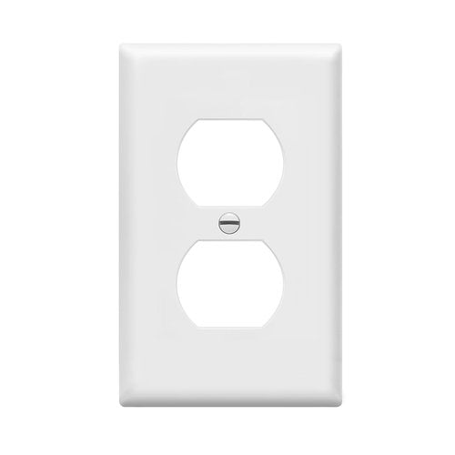 Enerlites 8821-W Duplex Receptacle Outlet Wall Plate, Standard Size 1-Gang, Polycarbonate Thermoplastic, White