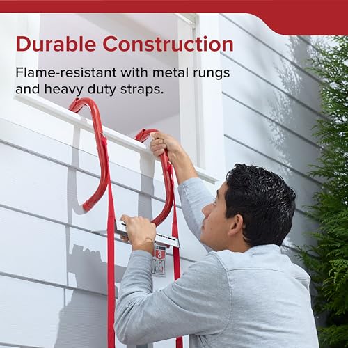 Kidde 13-Foot Fire Escape Ladder for 2-Story Homes, Anti-Slip Rungs, Quick Deployment