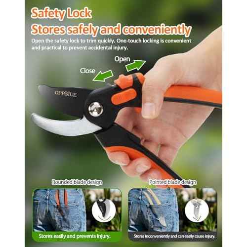 8-Inch Pruning Shears for Gardening, Professional Japanese SK5 Steel Garden Scissors with Teflon Coating, Adjustable 25mm Cutting Range, Safety Lock, Ideal for Branches, Flowers & Bonsai