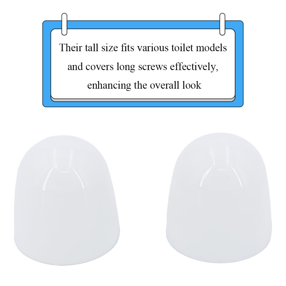 Toilet Bolt Caps Toilet Bolt Covers Toilets Screw Cover Caps Decorative 4 Pieces 1.26 Inch Height Avoid The Hassle of Trimming Bolts fit a lot of Model Toilets White Plastic Ckyleole
