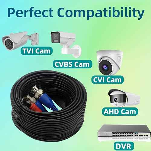 BNC Video Cable-£¨16.4ft-100ft£© 4mm Thickened Upgrade, Safer & Reliable Integrated BNC Video Power Extension Cable for Security Camera CCTV Monitoring and DVR System installations (1, 33ft)