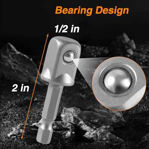 Upgraded 1/2 Inch Impact Grade Socket Adapter Set 3 Pcs Square Socket Adapter Drill Bits Impact Driver Power Bit Set for Powered/Cordless Drill Chuck