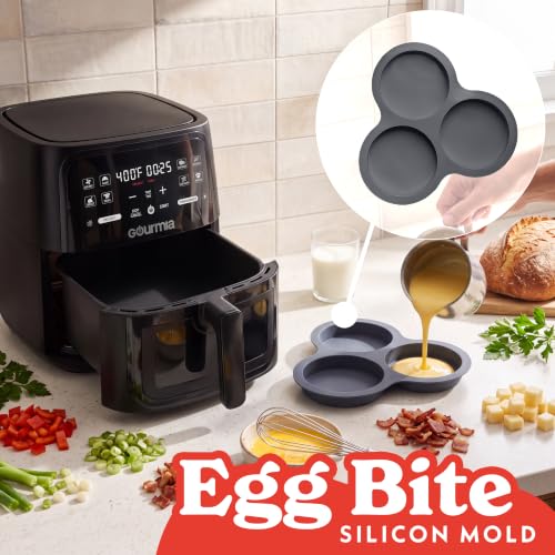Gourmia Silicone Air Fryer Liners 3-Piece Set with Egg Bite & Muffin Mold