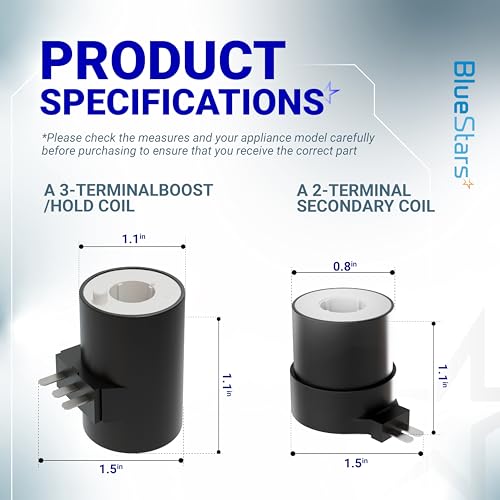 [UPGRADED] BlueStars 279834 Dryer Gas Valve Ignition Solenoid Coil Kit - Pack of 1