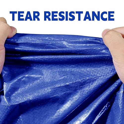 MVPNET 20x30ft Tiger Waterproof UV-Resistant Blue Tarp, 5mil Multipurpose Cover