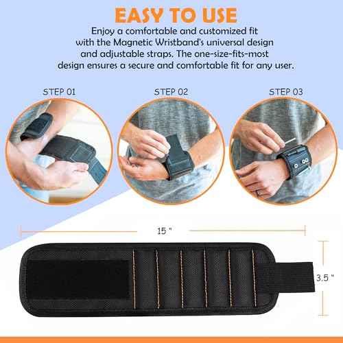 Gifts for Men Stocking Stuffers for Women Christmas - Magnetic Wristband for Holding Screws White Elephant Gifts for Adults Gifts for Men Who Have Everything Tools Dad Teens Husband Boyfriend