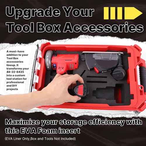 EVA Liner Organizer Compatible with Milwaukee Packout Tool Box 48-22-8435, Precision-Cut Foam Insert Fit for M12 Fuel 3" Cut-Off Tool 2522-20 and Accessories, Black