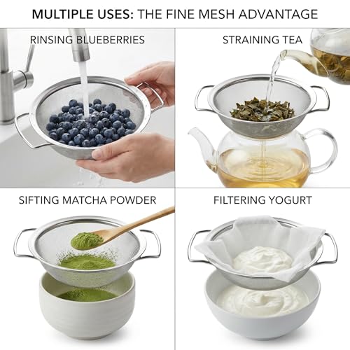 Fine Mesh Juice Strainer for Nama J2 304 Stainless Steel 4 Inch - Small-4 Inch