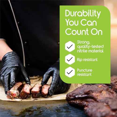 Inspire Black Nitrile Disposable Gloves | 4.5 Nitrile Medical Exam Cooking Cleaning Disposable Black Gloves (Box Of 100, Medium)