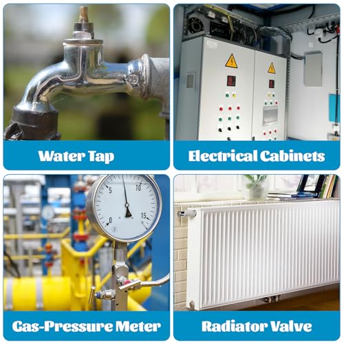 4 Way Water Key with Slotted and Phillips Screwdrivers, Steel Utility Key Faucet Wrench Multi-functional Water Key Sillcock Wrench for Valve Faucet Spigots