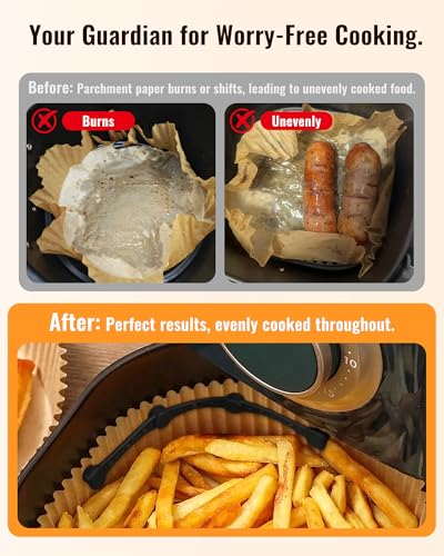 Air Fryer Magnetic Parchment Paper Holders (4 Pcs) - Food-Grade Silicone Mounts