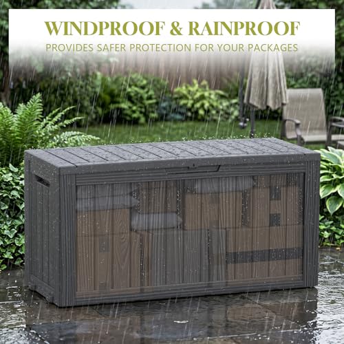 Vixzen Lockable Outdoor Storage Box 130 Gallon Capacity - Black