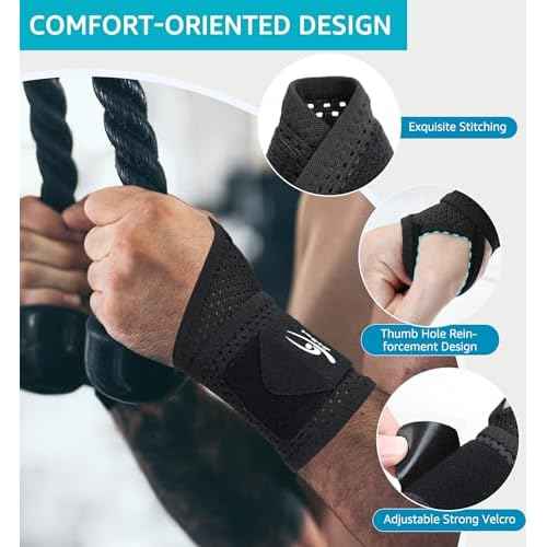 HiRui 2-Pack Ultra-Thin Mesh Wrist Wraps - Breathable, Adjustable Wrist Support for Workouts & Daily Use - Unisex Wrist Brace for Pain Relief, Tendonitis, Carpal Tunnel - One Size Fits All (Black)