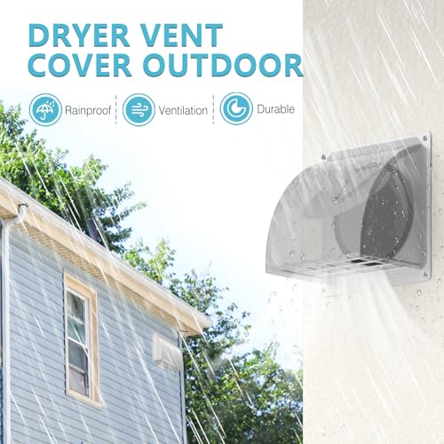 HG Power 4-Inch Outdoor Dryer Vent Cover with Removable Screen, White