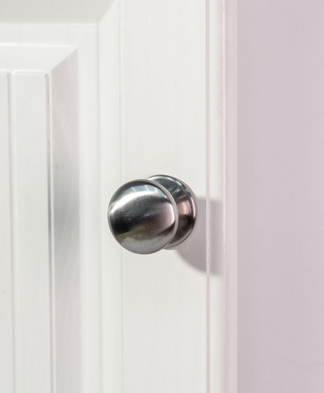 trust4care 2-Pack Extra Large Brushed Satin Nickel Bi-fold Closet Dummy Door Knobs with Wide Base Backplate, Brass Pantry Wardrobe Dresser Cabinet Doorknobs, 1-3/5“ Bathroom Drawer Pulls Handles