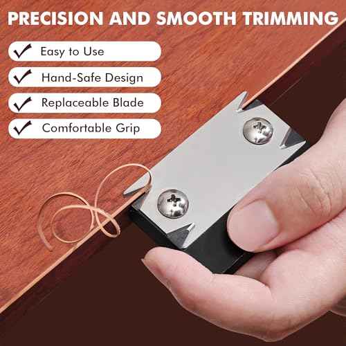 Edge Banding Trimmer - 2025 Upgraded Mini Edge Band Trimmer & Cutter, Stainless Steel Blade Veneer Edge Trimmer for Woodworking, Durable Edgebanding Trimming Tool for Wood, Veneer, PVC, ABS