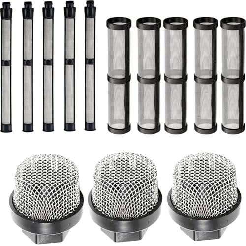 246385 246384 287032 Airless Sprayer Filter Set, Compatible with Graco 390 395 490 495 595 3400 Sprayers, Includes 3 Kinds of Filters - Straw Filter, Spray Pump Inner core Filter Gun Filter