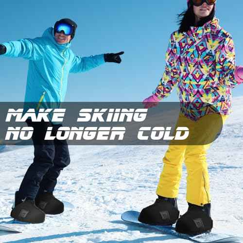 2 Pairs Ski Boot Covers, Insulated Shoe Covers for Snow Warmers Heater Gifts for Skiers, Winter Sport, Skiing Accessory