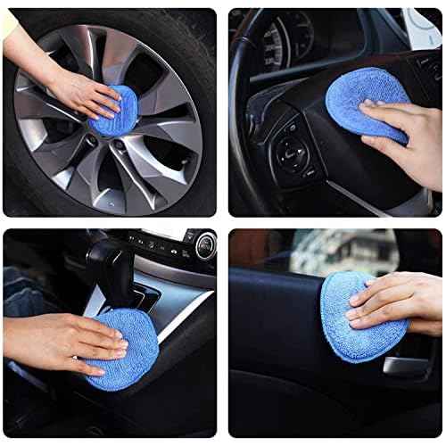 Microfiber Wax Applicator Pads, Car Wax Applicator, Buffing & Detail Polishing Foam Pads for Car Cleaning and Fine Polishing (5" Diameter, 6 Pack)¡¦