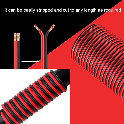 VIABRICO 16AWG 100FT Low Voltage Automotive Wire - 2 Conductor 12V Cable