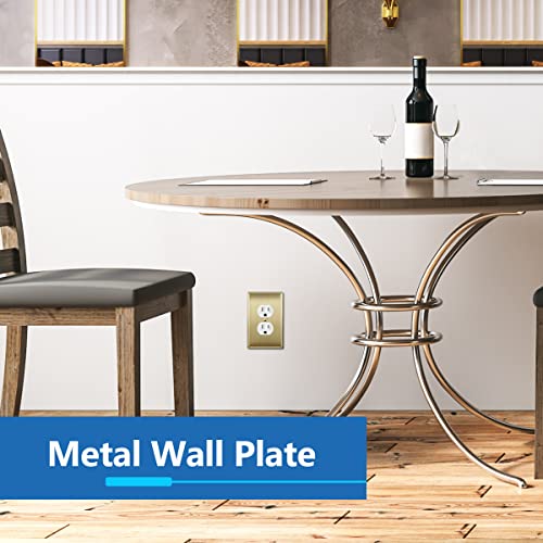 LIDER Brushed Brass Metal Wall Plate 1-Gang Stainless Steel, Mid-Size