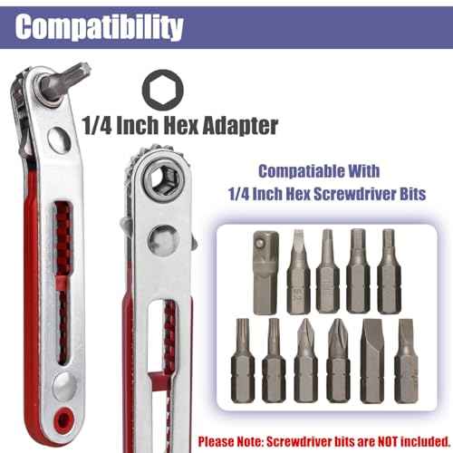 Yakamoz Mini Ratchet Screwdriver Set, 2Pcs Small Ratcheting Offset Screwdrivers 90 Degree Right Angle Screwdriver Wrench 1/4 Inch Hex Screw Driver for Tight Spaces